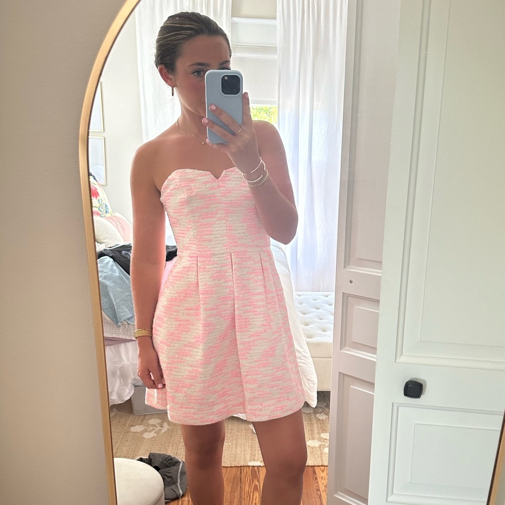 Anthropologie Moulinette Souers Pink and White Tweed Dress​